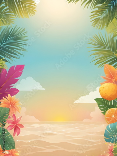 summer template with empty copy space
