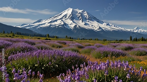 landscape with flowers