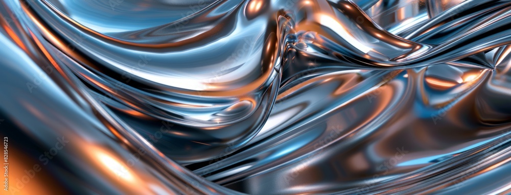 An abstract visual of reflective metallic blue waves, creating a sense of fluidity and dynamic motion. An abstract visual of reflective metallic blue waves, creating a sense of fluidity and dynamic motion.