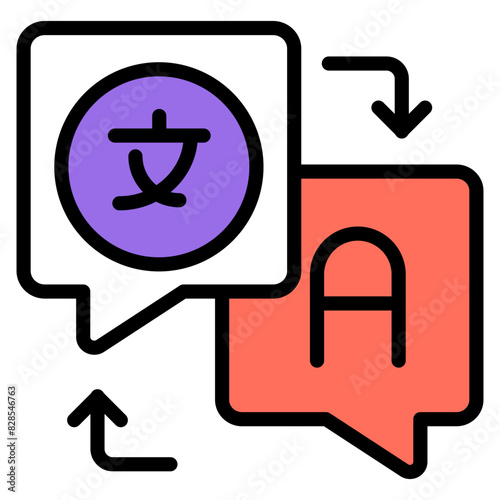 Creative design icon of language translation


