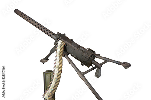 Browning M1919 30 caliber machine gun from World War II on white background photo