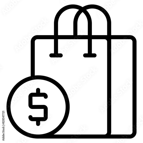 Modern design icon of shopping bag

