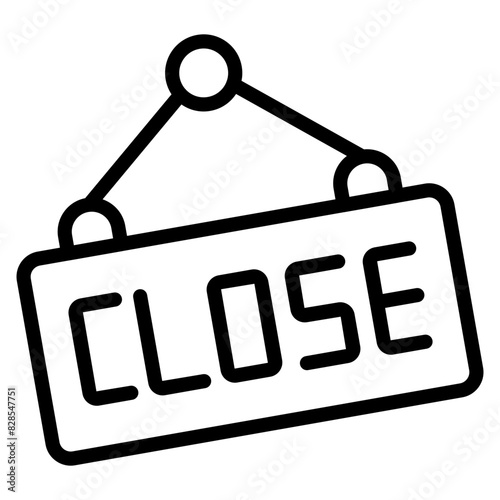 A linear design icon of close board

