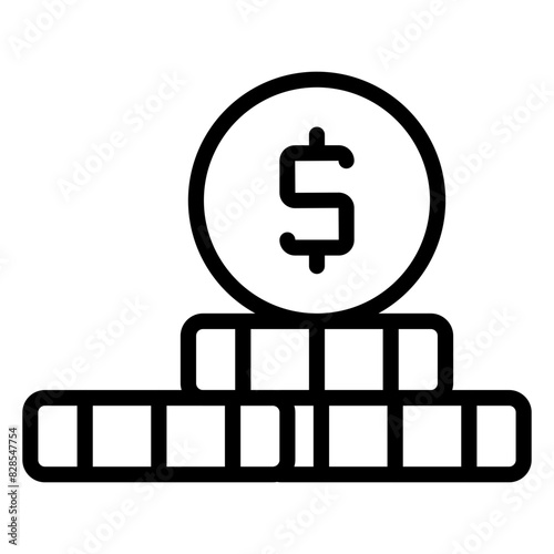 An icon design of dollar coin

