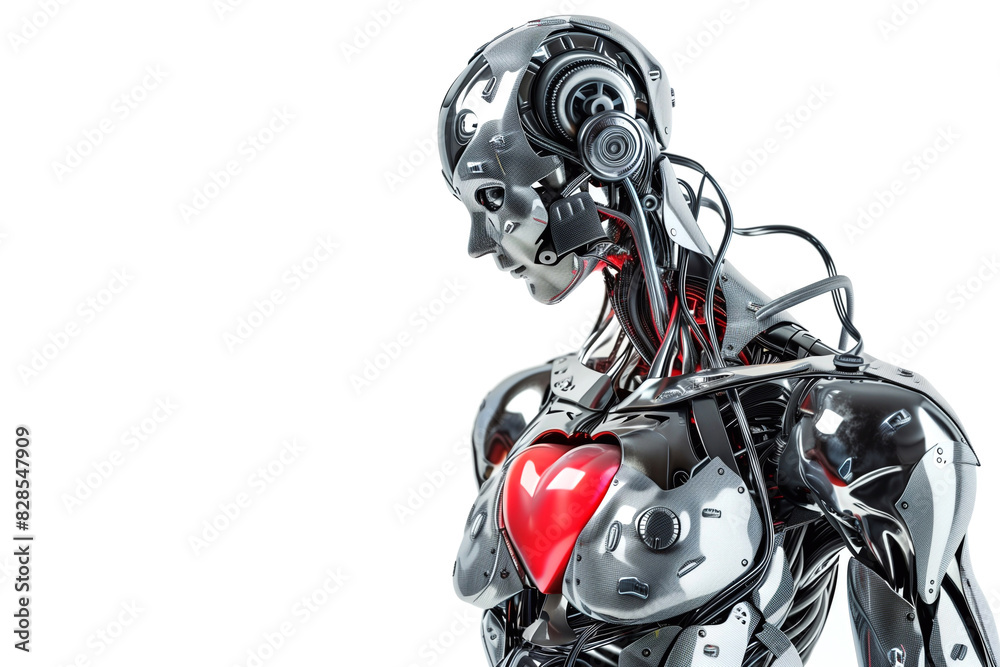 humanoid robot with heart humanoid robot with heart