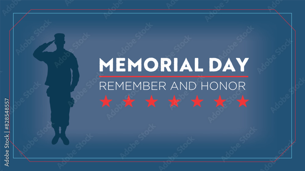Fototapeta premium Vector Memorial Day background Remember and Honor with the American flag and words Memorial Day
