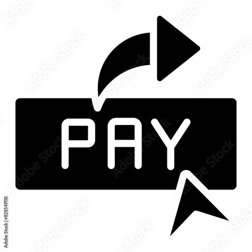  A trendy design icon of pay button


