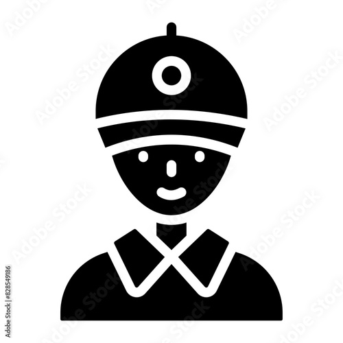A solid design icon of salesman

