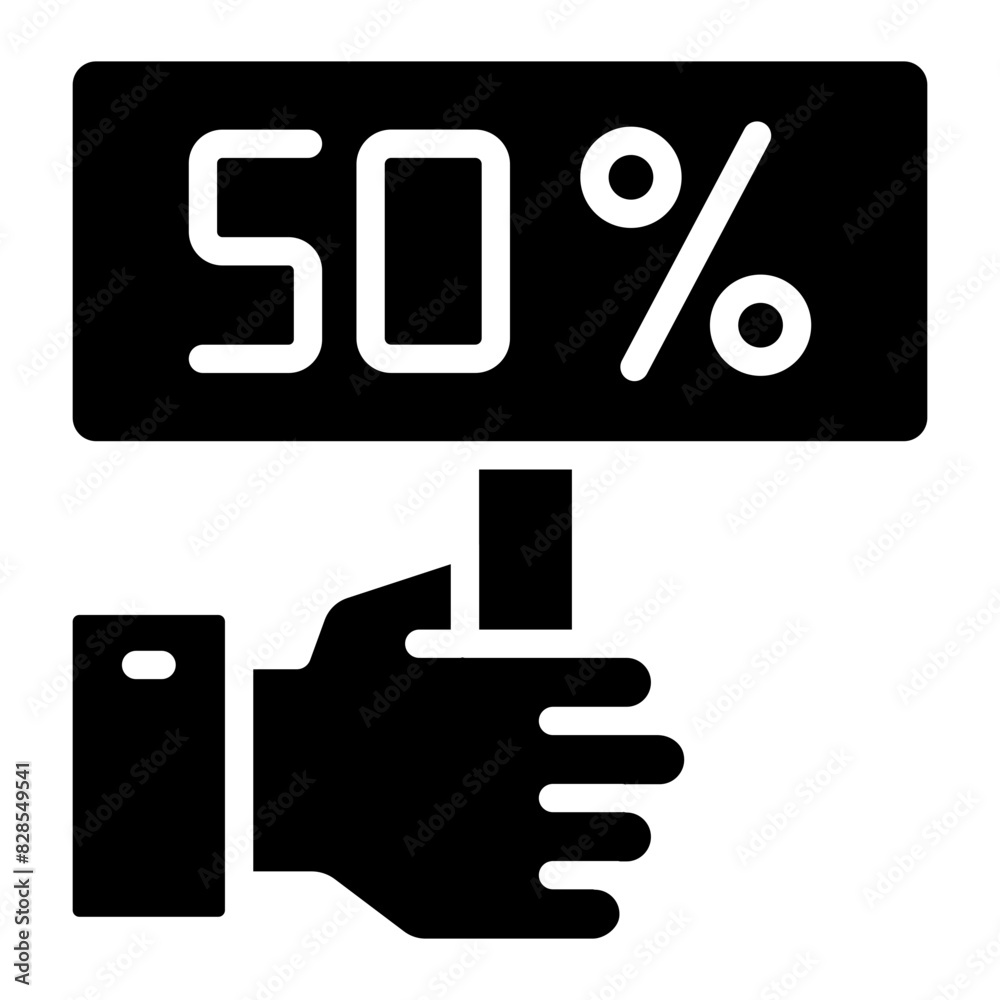 A colored design icon of offer

