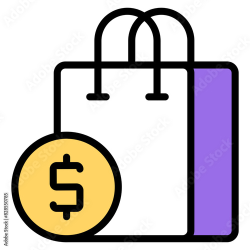 Modern design icon of shopping bag


