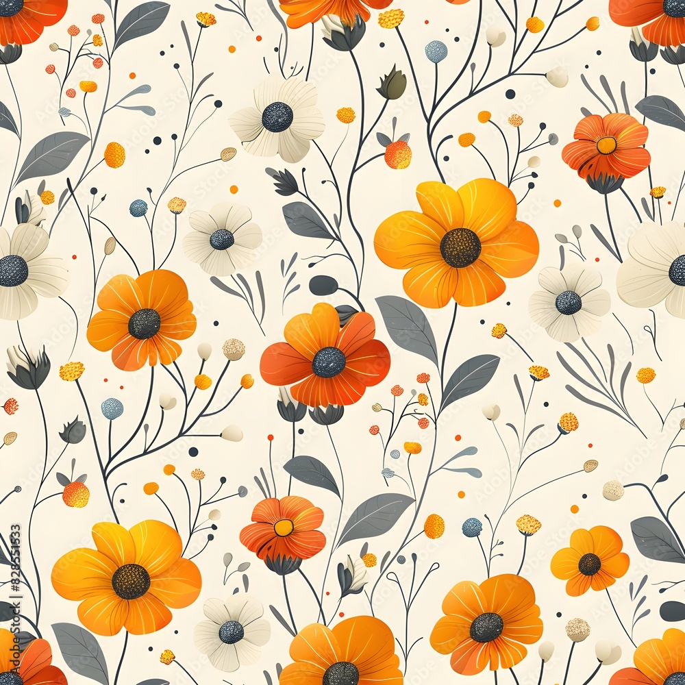 pattern with daisies pattern with daisies