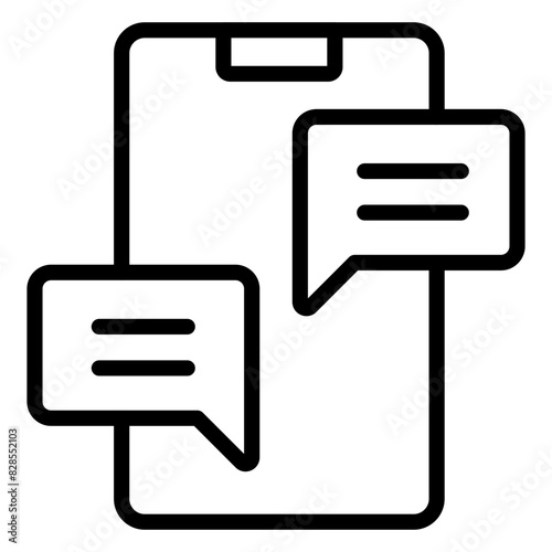 Conceptual linear design icon of mobile chatting 

