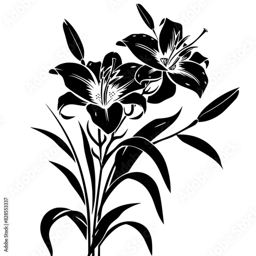 lily silhouette, lily svg, lily png, lily illustration, lily, silhouette flower, floral svg, herb svg, flower illustration, flower, floral, vector, nature, illustration, spring, design, pattern, summe