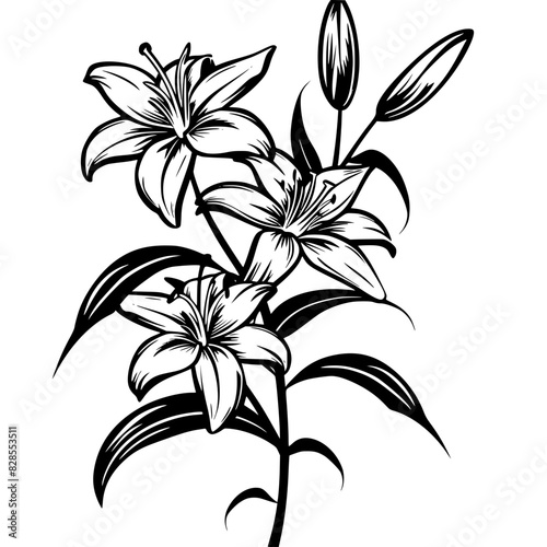 lily silhouette, lily svg, lily png, lily illustration, lily, silhouette flower, floral svg, herb svg, flower illustration, flower, floral, vector, nature, illustration, spring, design, pattern, summe