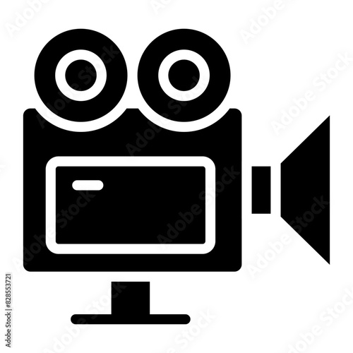 Vector design of video camera, photographic equipment

