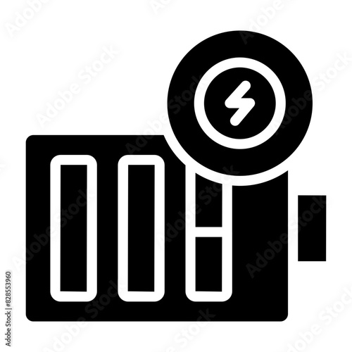A solid design icon of mobile battery

