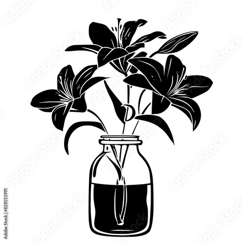 lily silhouette, lily svg, lily png, lily illustration, lily, silhouette flower, floral svg, herb svg, flower illustration, flower, floral, vector, nature, illustration, spring, design, pattern, summe