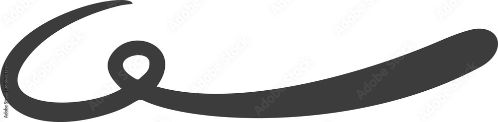 Swoosh and swish underline. Hand drown swirl swash. Curly stroke with squiggle tail. Elegant calligraphic decorative element. Flourish vintage shape Swoosh and swish underline. Hand drown swirl swash. Curly stroke with squiggle tail. Elegant calligraphic decorative element. Flourish vintage shape