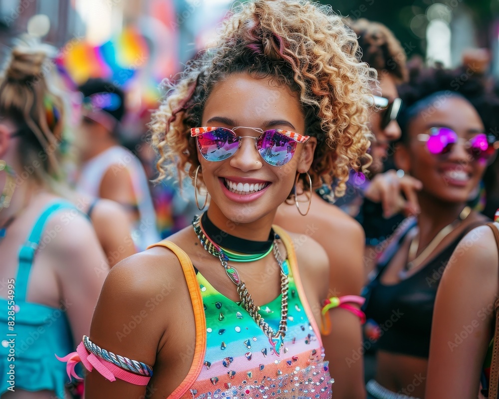 pride fashion event, street style, stylish outfits, diverse crowd, colorful and trendy pride fashion event, street style, stylish outfits, diverse crowd, colorful and trendy