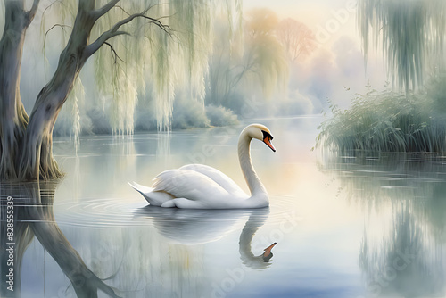 swans on the lake