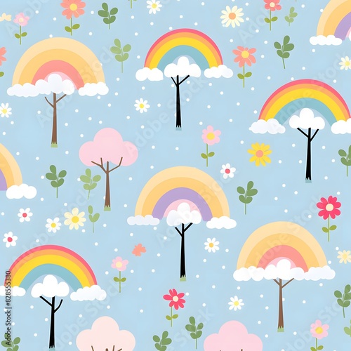 Watercolor rainbow in the sky