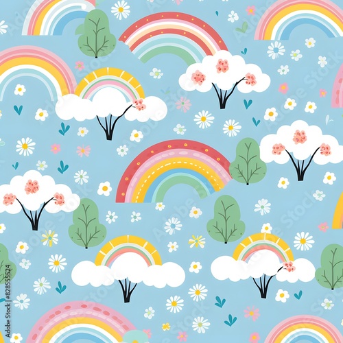 Watercolor rainbow in the sky