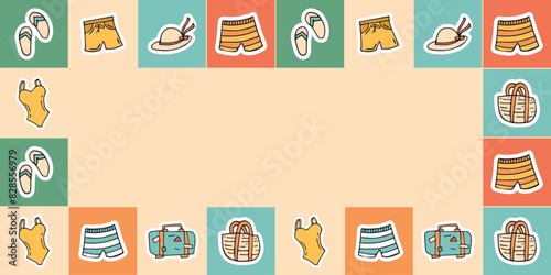 пляж doodle pattern