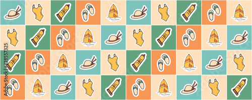 пляж doodle pattern