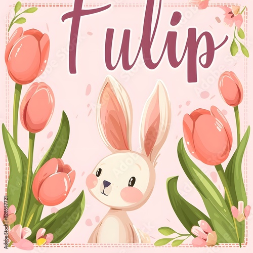 card with tulips