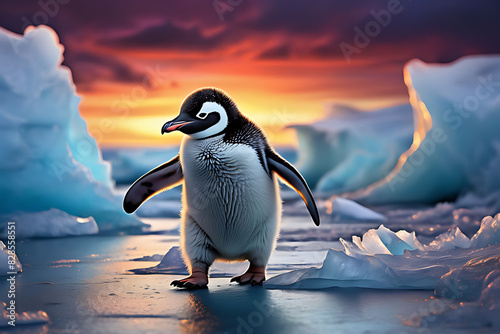 penguin on the rocks