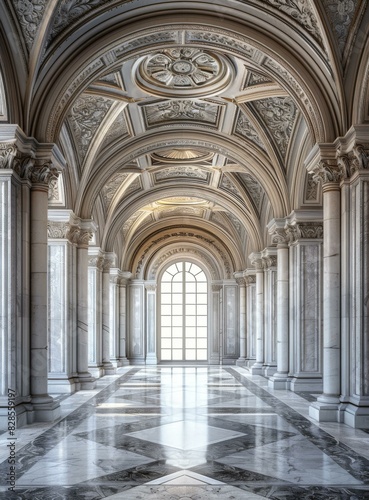 Baroque Gallery Interior  A Symphony of Light and Shadow