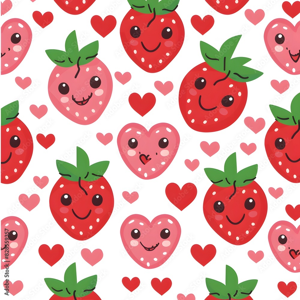 cute pattern with strawberries cute pattern with strawberries