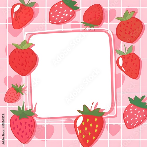 Wallpaper Mural frame with strawberries Torontodigital.ca