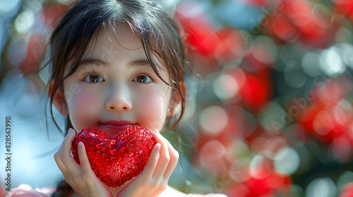 child with strawberry