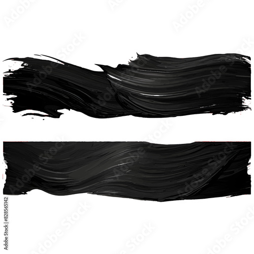 Abstract Black Brush Strokes on a White Background