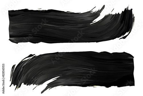 Bold Black Paint Brush Stroke on White