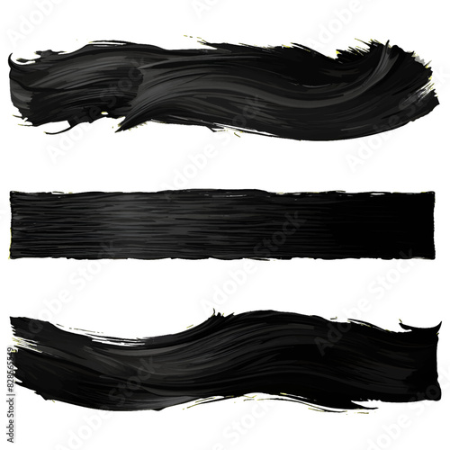 Abstract Black Brush Strokes on a White Background