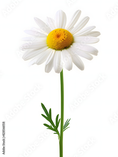 White chamomile flower isolated on white background.