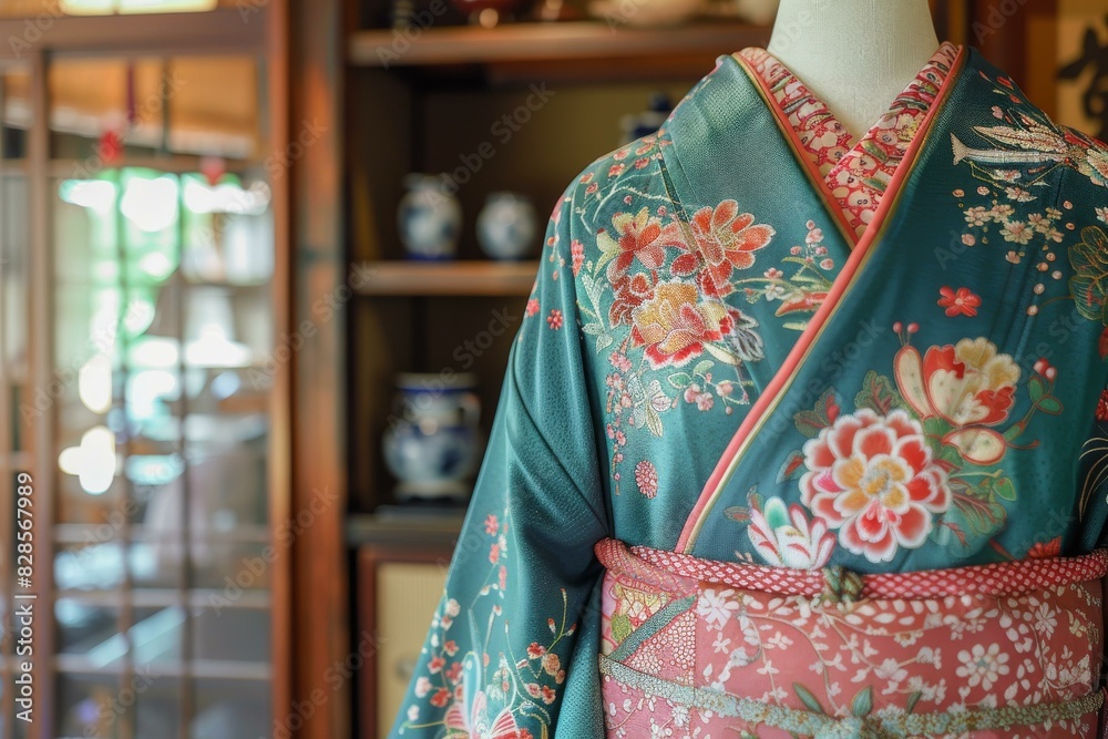 A kimono with a floral pattern