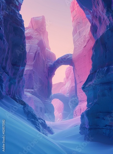 Surreal Pastel Desert Landscape and Rock Formations © duyina1990