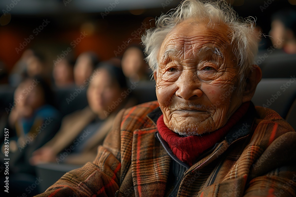chinese old person in a tech seminar about soccer innovations chinese old person in a tech seminar about soccer innovations