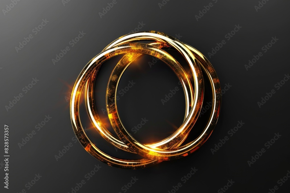 A luxurious golden ring displayed on a sleek black background. Perfect for jewelry stores or fashion blogs A luxurious golden ring displayed on a sleek black background. Perfect for jewelry stores or fashion blogs
