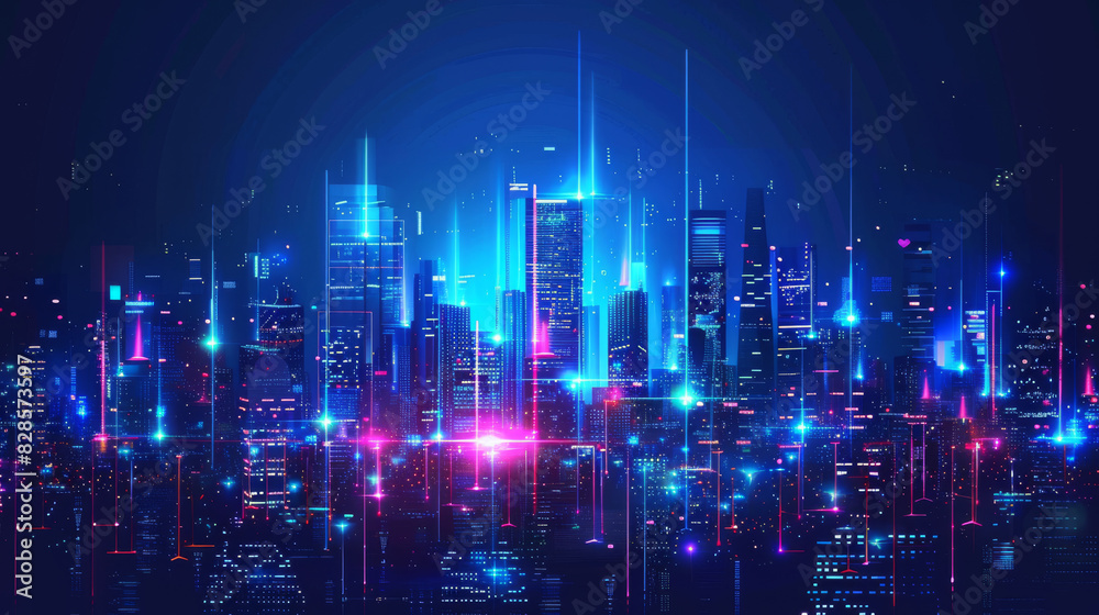 Technology city background Technology city background