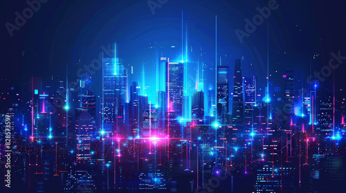 Technology city background 