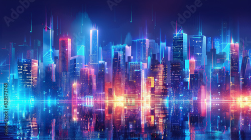 Technology city background 