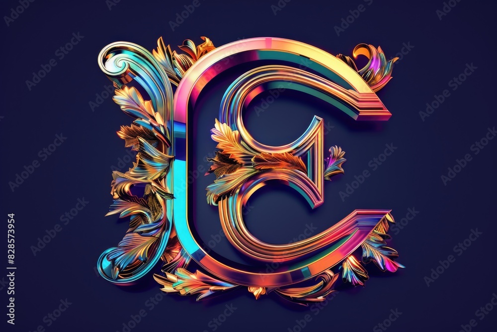 Letter C made out of colored paper, suitable for educational and craft projects Letter C made out of colored paper, suitable for educational and craft projects
