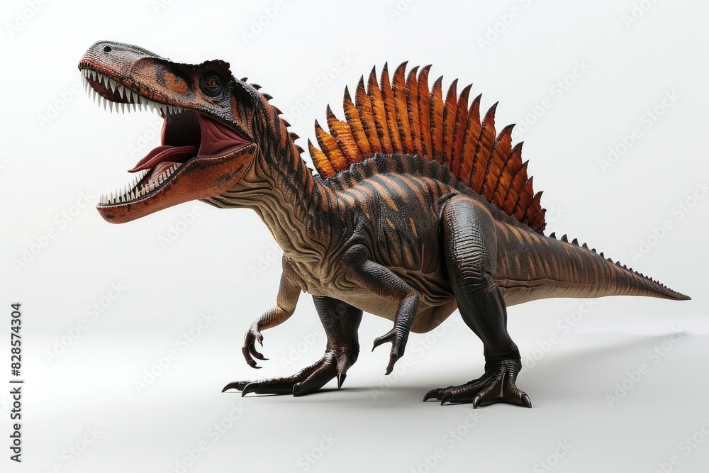 Toy dinosaur with mouth wide open, suitable for educational materials Toy dinosaur with mouth wide open, suitable for educational materials