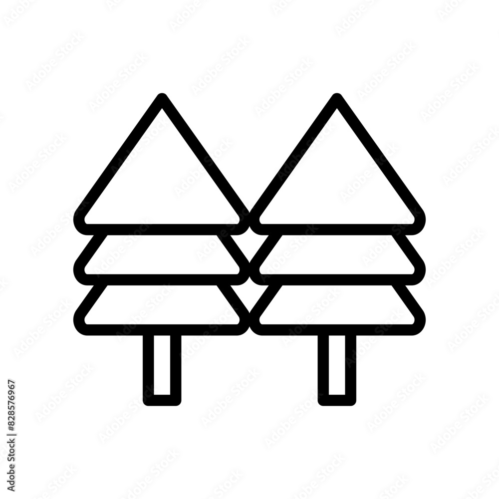 Spruce tree line icon. Camping icon. Camping icon isolated on white background. Transparent background, minimalist symbol. Vector images Spruce tree line icon. Camping icon. Camping icon isolated on white background. Transparent background, minimalist symbol. Vector images