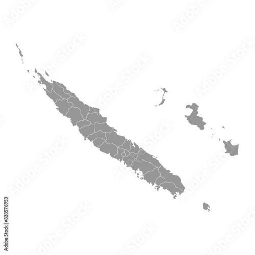 New Caledonia map with administrative divisions. Vector illustration. photo