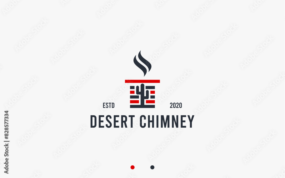chimney with cactus logo design vector silhouette illustration chimney with cactus logo design vector silhouette illustration